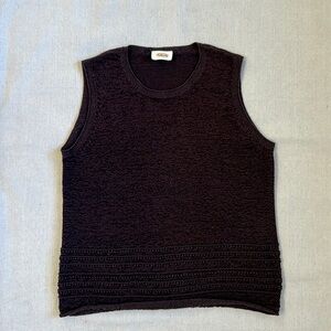 VTG Talbots Women's Brown Pullover Sweater Knit Vest Size Medium